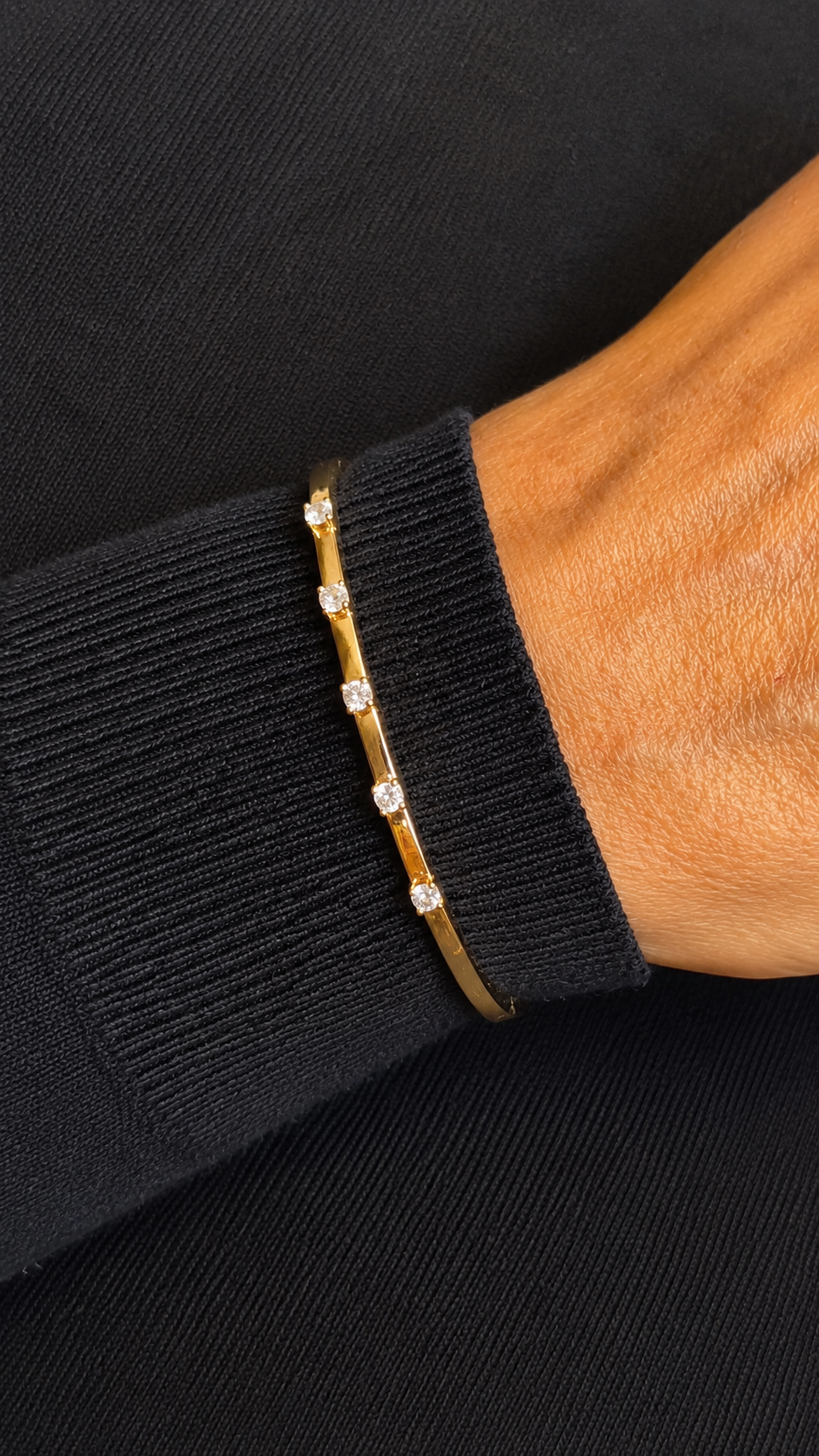 Bracelete Dourado Crystal Rain