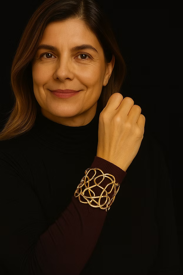 Bracelete Feminino Entrelaçado Banhado a Ouro – Twist
