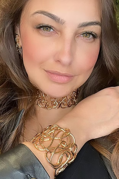 Bracelete Feminino Entrelaçado Banhado a Ouro – Twist