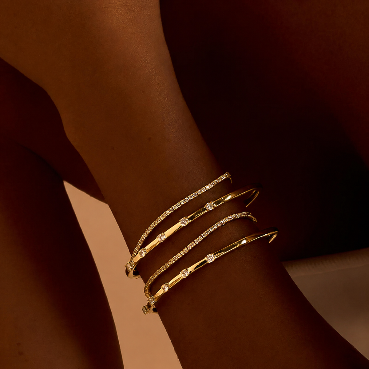 Bracelete Dourado Crystal Rain - foto 4